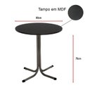 Ver imagem 4 de Mesa de Jantar Redonda 80cm Preta com 4 Cadeiras Estofada Cinza