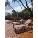Ver imagem 7 de Kit Jogo Mesa Giratória Aluminio 6 Cadeiras Espreguiçadeiras Mesinha e Guarda Sol