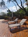Ver imagem 7 de Kit Jogo Mesa Giratória Aluminio 6 Cadeiras Espreguiçadeiras Mesinha e Guarda Sol