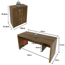 Ver imagem 4 de Kit Mesa de Escritório com Armário de 2 Portas Nogal