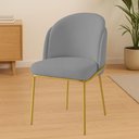 Ver imagem 2 de Cadeira Aurora Bouclé Cinza Metal Dourado