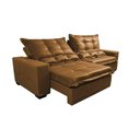 Ver imagem 7 de Sofá de Courino Retrátil e Reclinável 2,35m Cama inBox Bourbon SoftGel D40 Caramelo