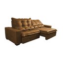 Ver mais imagens de Sofá de Courino Retrátil e Reclinável 2,35m Cama inBox Bourbon SoftGel D40 Caramelo