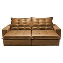 Ver imagem 5 de Sofá de Courino Retrátil e Reclinável 2,35m Cama inBox Bourbon SoftGel D40 Caramelo