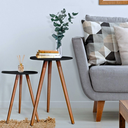 Ver imagem 3 de Kit 3 Mesinhas de Centro Lateral Redonda Pé Palito Moderna Decorativa de Apoio e Canto Sofá Sala Qua