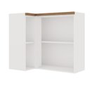 Ver imagem 2 de Armário Aéreo de Canto 1 Porta 100% MDF Iluminata Branco/Fosco