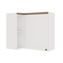 Ver imagem 1 de Armário Aéreo de Canto 1 Porta 100% MDF Iluminata Branco/Fosco