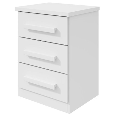 Mesa de Cabeceira 3 Gavetas Baiao - Lp - Rei de Casa Branco