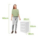 Ver imagem 3 de Mesa de Cabeceira 3 Gavetas Baiao - Lp - Rei de Casa Branco