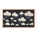 Ver imagem 2 de Quadro Decorativo N°187 85x50cm - Panorâmico Infantil Padrão Nuvens com Chuva - Rollflex