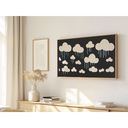Ver imagem 1 de Quadro Decorativo N°187 85x50cm - Panorâmico Infantil Padrão Nuvens com Chuva - Rollflex