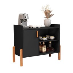 Aparador Buffet Retrô Multiuso Luxor com 1 Porta Preto - 2