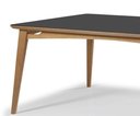 Ver imagem 2 de Mesa Jully Retangular Tampo Vidro Preto Base Madeira Amêndoa 160cm - 69466