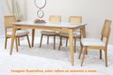 Ver imagem 3 de Mesa Jully Retangular Tampo Vidro Preto Base Madeira Amêndoa 160cm - 69466