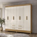 Ver imagem 1 de Guarda Roupa Casal 8 Portas 4 Gavetas Florida Moval Freijo/off White