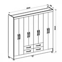 Ver imagem 5 de Guarda Roupa Casal 8 Portas 4 Gavetas Florida Moval Freijo/off White