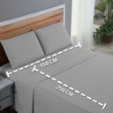 Ver imagem 5 de Kit Jogo de Lençol Solteiro Algodão Percal 200 Fios 3 Peças Tecido Grosso e Macio:cinza