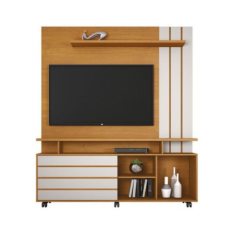 Estante Home para Tv até 65 Polegadas Serrano Jcm Móveis Cinamomo/off
