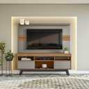 Ver imagem 2 de Rack com Painel para TV de até 60 Polegadas 3 Nichos 2 Portas de Correr Samba Yescasa