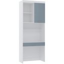 Ver imagem 3 de Guarda Roupa Modulado de Solteiro Alpes Branco Grey Sky 5 Peças - Luciane