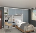 Ver imagem 1 de Guarda Roupa Modulado de Solteiro Alpes Branco Grey Sky 5 Peças - Luciane