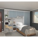 Ver imagem 1 de Guarda Roupa Modulado de Solteiro Alpes Branco Grey Sky 5 Peças - Luciane