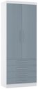 Ver imagem 2 de Guarda Roupa Modulado de Solteiro Alpes Branco Grey Sky 5 Peças - Luciane