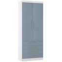 Ver imagem 2 de Guarda Roupa Modulado de Solteiro Alpes Branco Grey Sky 5 Peças - Luciane