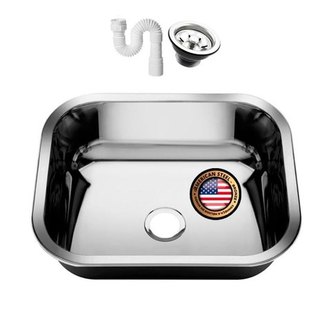 Cuba Aço Inox American Steel N 0 40x34x14 com Válvula