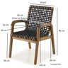 Conjunto de Jantar para Jardim 1 Mesa 3 Cadeiras 2 Bancos com Corda Náutica Traço  - 16