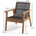 Ver imagem 3 de Conjunto 2 Poltronas Fixa de Madeira e Corda Náutica Traço Marrom/Preta