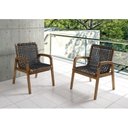 Ver imagem 1 de Conjunto 2 Cadeiras Para Jardim em Madeira e Corda Náutica com Braço Traço 