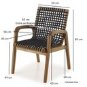 Ver imagem 2 de Conjunto 2 Cadeiras Para Jardim em Madeira e Corda Náutica com Braço Traço 