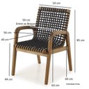 Ver mais imagens de Conjunto de Jantar para Jardim 1 Mesa 4 Cadeiras 1 Banco com Corda Náutica Traço Marrom/Preta