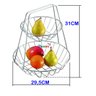 Fruteira 2 Andares Metal Cromado - Fruteira de Mesa Dupla - Estilosa Cromada Design Dois Andares - a - 4