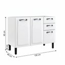 Ver imagem 5 de Balcão de Cozinha 3 Portas 2 Gavetas sem Tampo 120cm Branco Casuá