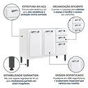 Ver imagem 7 de Balcão de Cozinha 3 Portas 2 Gavetas sem Tampo 120cm Branco Casuá