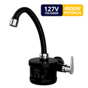 Ver imagem 2 de Torneira Elétrica Plus para Cozinha Parede Bica Alta 4 Tempos Preto e Cromado 4800W / 127V Durín