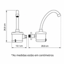 Ver imagem 6 de Torneira Elétrica Plus para Cozinha Parede Bica Alta 4 Tempos Preto e Cromado 4800W / 127V Durín