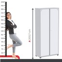 Ver imagem 5 de Armário de 2 Portas com Chave 4 Prateleiras AP402 Aço Cinza/Branco