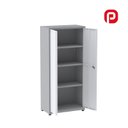 Ver imagem 2 de Armário de 2 Portas com Chave 4 Prateleiras AP402 Aço Cinza/Branco