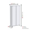Ver imagem 4 de Armário de 2 Portas com Chave 4 Prateleiras AP402 Aço Cinza/Branco