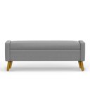 Ver imagem 1 de Recamier Bau Londres 1,20m Linho Cinza - Clique Decor