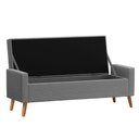 Ver imagem 2 de Recamier Bau Londres 1,20m Linho Cinza - Clique Decor