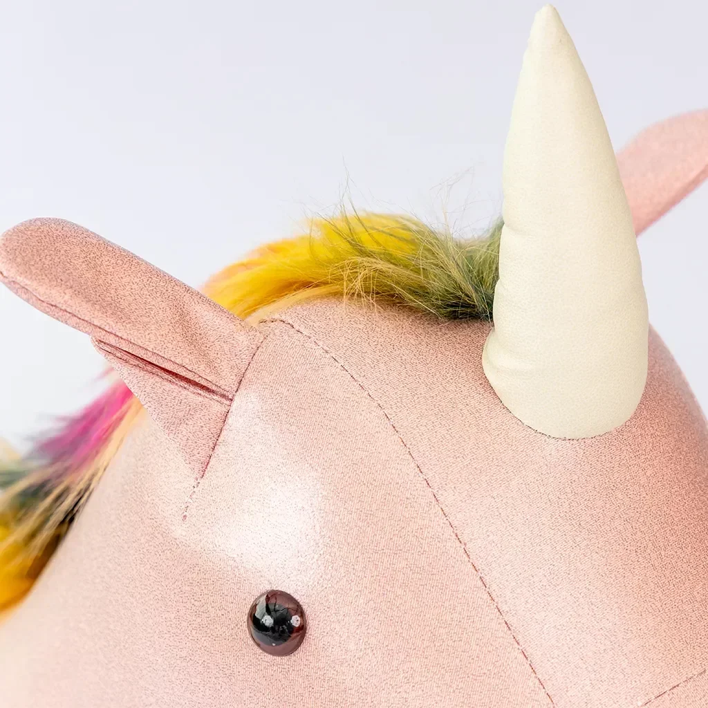 Puff Infantil Unicórnio Couro Sintético e Madeira - 2