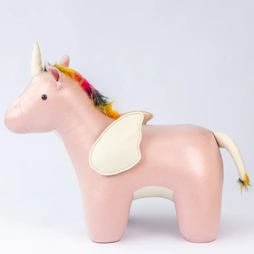 Puff Infantil Unicórnio Couro Sintético e Madeira - 9