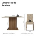 Ver imagem 3 de Conjunto Sala de Jantar Mesa Tampo de Vidro 4 Cadeiras Madesa