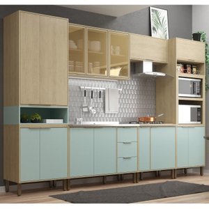 Cozinha Modulada 6 Peças 2 Balcões 2 Armários Aéreos 2 Paneleiros Karine 