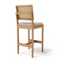 Ver imagem 5 de Kit com 2 Banqueta Milena Madeira Maciça Assento Estofado Encosto de Tela Palha Sextavada Veludo Beg