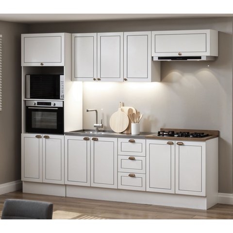 Cozinha Completa com Rodapé 270cm 8 Peças sem Tampo Friz Genialflex